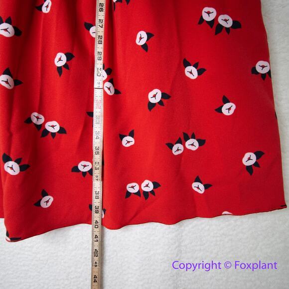 New! Anne Klein Plus Size‎ Chatterly Rose Printed Fit Flare Dress Red, 18W